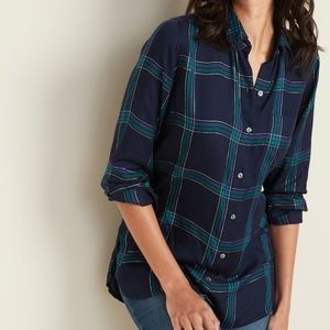 Long tunic plaid shift